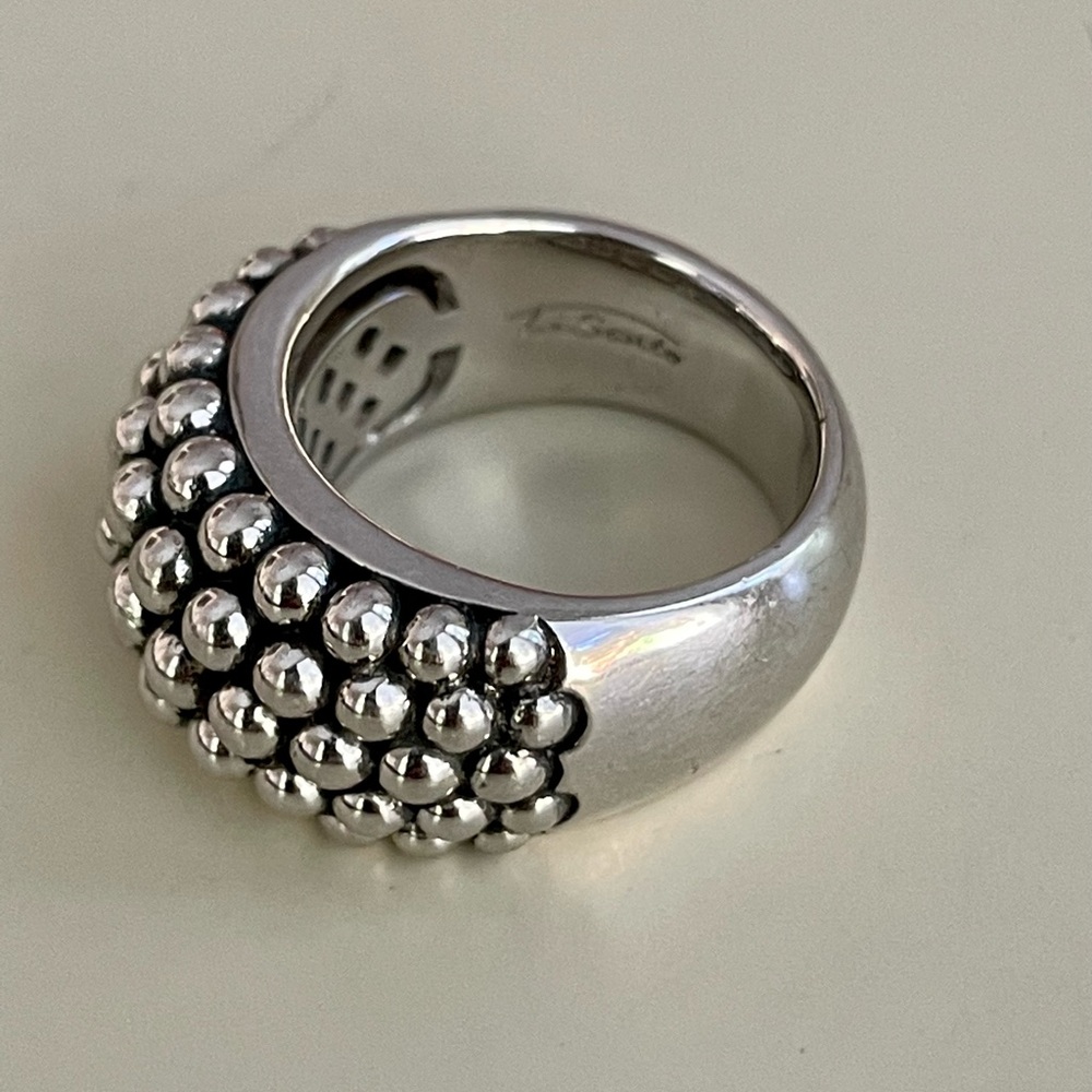 Ti Sento Milano SS Beaded Dome Statement Ring